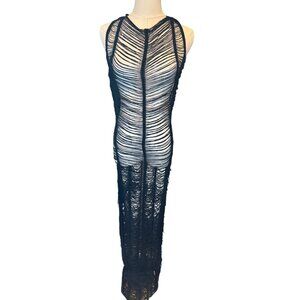 2/$30 NWT PrettyLittleThing XXXL Plus Black Embroidered Mesh Dress/Cover up